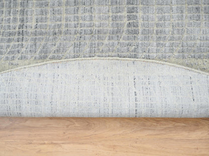 Modern / Contemporary hand-knotted wool/silk rug in Gray, 9' x 9' — SKU O064309 (view 5)