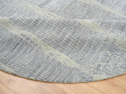 Modern / Contemporary hand-knotted wool/silk rug in Gray, 9' x 9' — SKU O064309 (view 7)