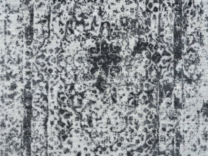 Transitional hand-knotted wool/pure silk runner in Gray, 2'7" x 8'2" — SKU O064324 (view 5)