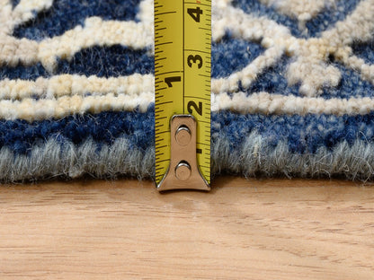 Heriz Transitional hand-knotted wool/silk runner in Teal & Denim Blue, 2'7" x 10' — SKU O064356 (view 7)