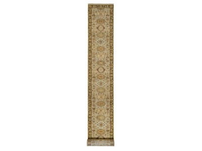 Tribal Heriz hand-knotted wool runner in Gray & Brown, 2'6" x 21'10" — SKU O064378