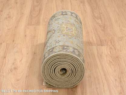 Tribal Heriz hand-knotted wool runner in Gray & Brown, 2'6" x 21'10" — SKU O064378 (view 6)