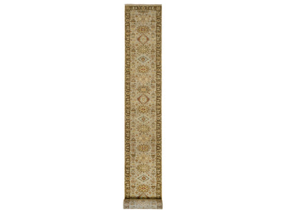 Tribal Heriz hand-knotted wool runner in Gray & Brown, 2'8" x 19'10" — SKU O064379