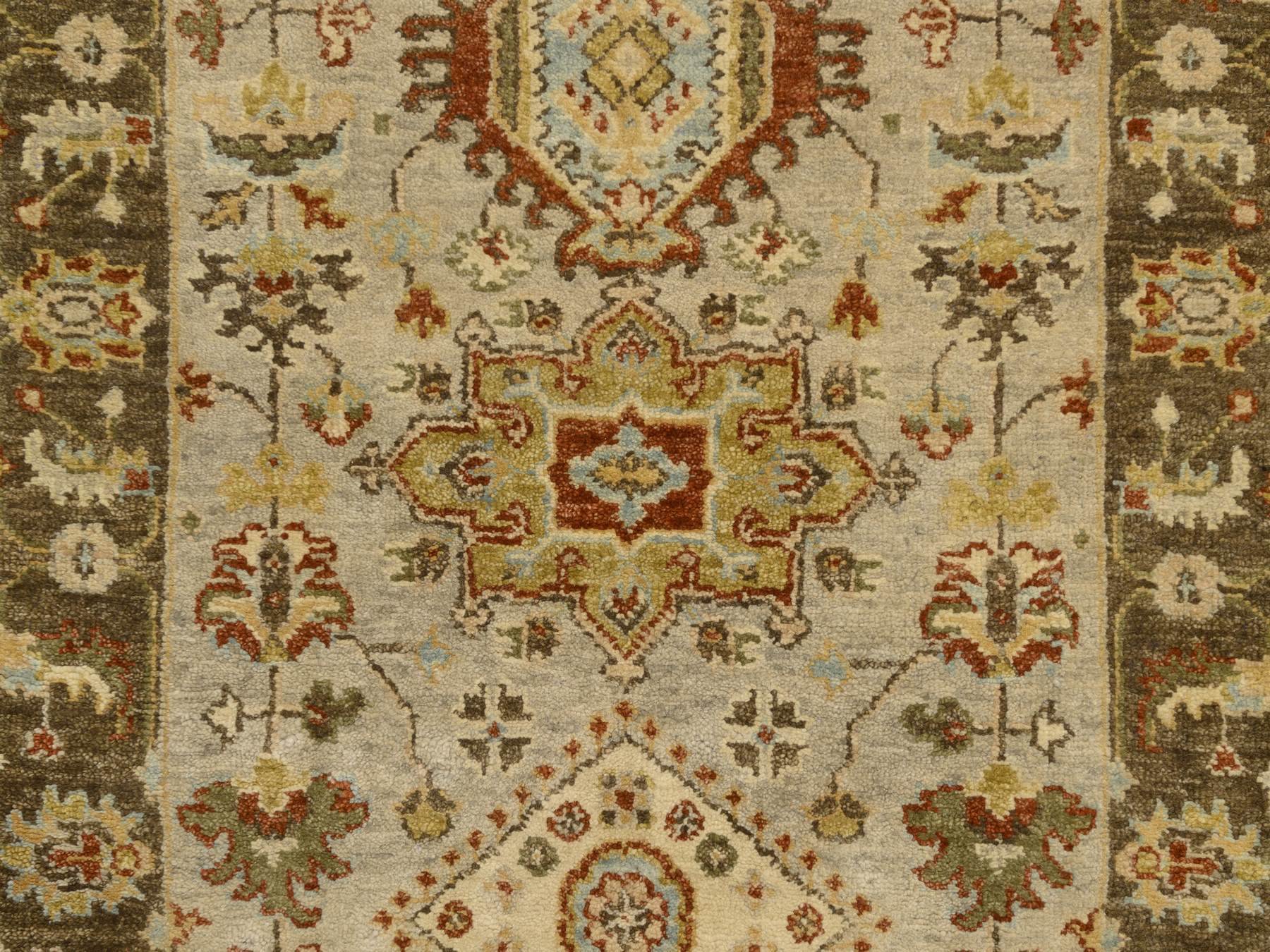 Tribal Heriz hand-knotted wool runner in Gray & Brown, 2'8" x 19'10" — SKU O064379 (view 5)