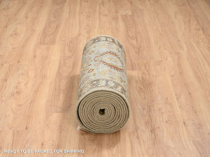 Tribal Heriz hand-knotted wool runner in Gray & Brown, 2'8" x 19'10" — SKU O064379 (view 6)