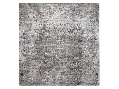 Brown 10'0" x 10'3" Transitional Hand knotted Wool/Silk Rug - Sku: O064414