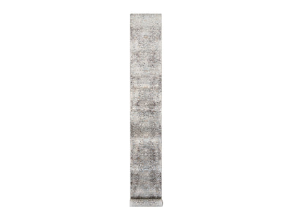 Brown 2'6" x 20'0" Transitional Hand knotted Wool/Silk Rug - Sku: O064424