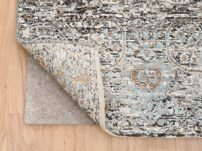Brown 2'6" x 20'0" Transitional Hand knotted Wool/Silk Rug - Sku: O064424