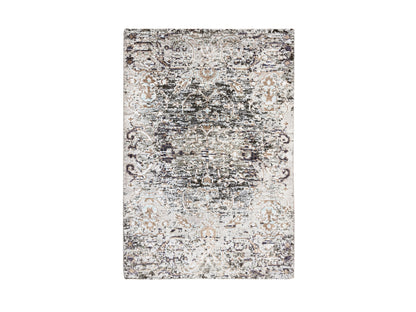 Brown 2'1" x 3'0" Transitional Hand knotted Wool/Silk Rug - Sku: O064427