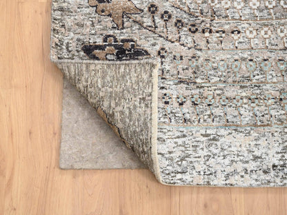 Brown 13'9" x 18'1" Transitional Hand knotted Wool/Silk Rug - Sku: O064448