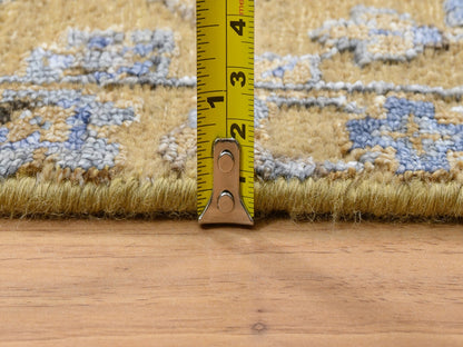 Brown 4'1" x 6'2" Transitional Hand knotted Wool/Silk Rug - Sku: O064454
