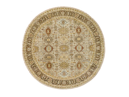 Tribal Heriz hand-knotted wool rug in Gray & Brown, 10' x 10' — SKU O064485