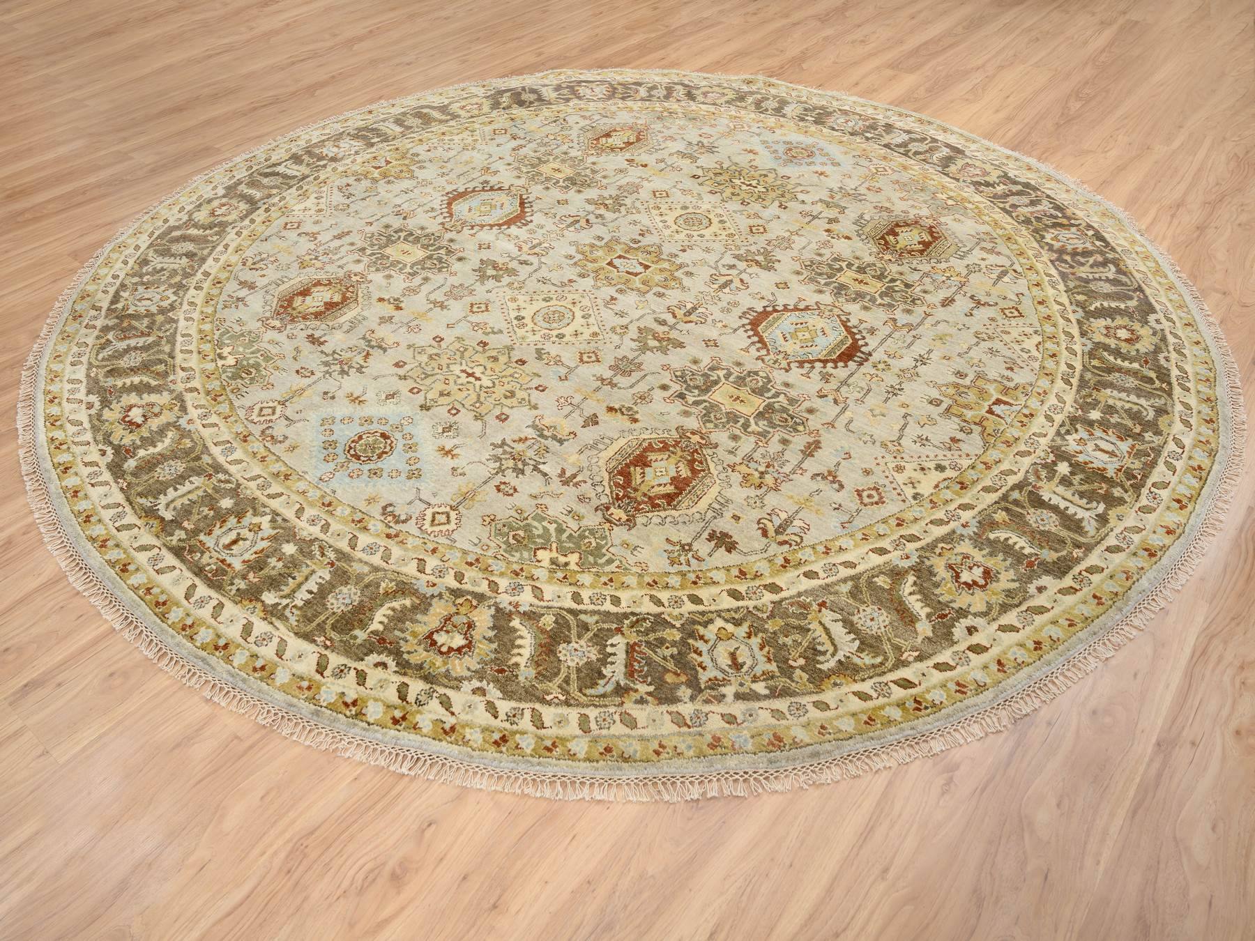 Tribal Heriz hand-knotted wool rug in Gray & Brown, 10' x 10' — SKU O064485 (view 3)