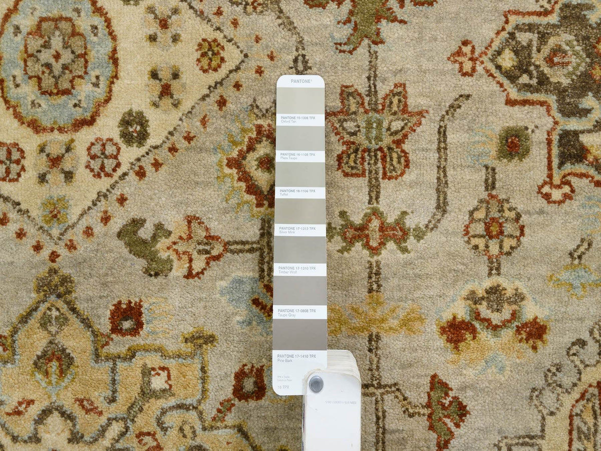 Tribal Heriz hand-knotted wool rug in Gray & Brown, 10' x 10' — SKU O064485 (view 7)