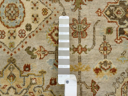 Tribal Heriz hand-knotted wool rug in Gray & Brown, 10' x 10' — SKU O064485 (view 7)