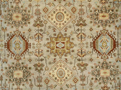 Tribal Heriz hand-knotted wool rug in Gray & Brown, 10' x 10' — SKU O064485 (view 8)