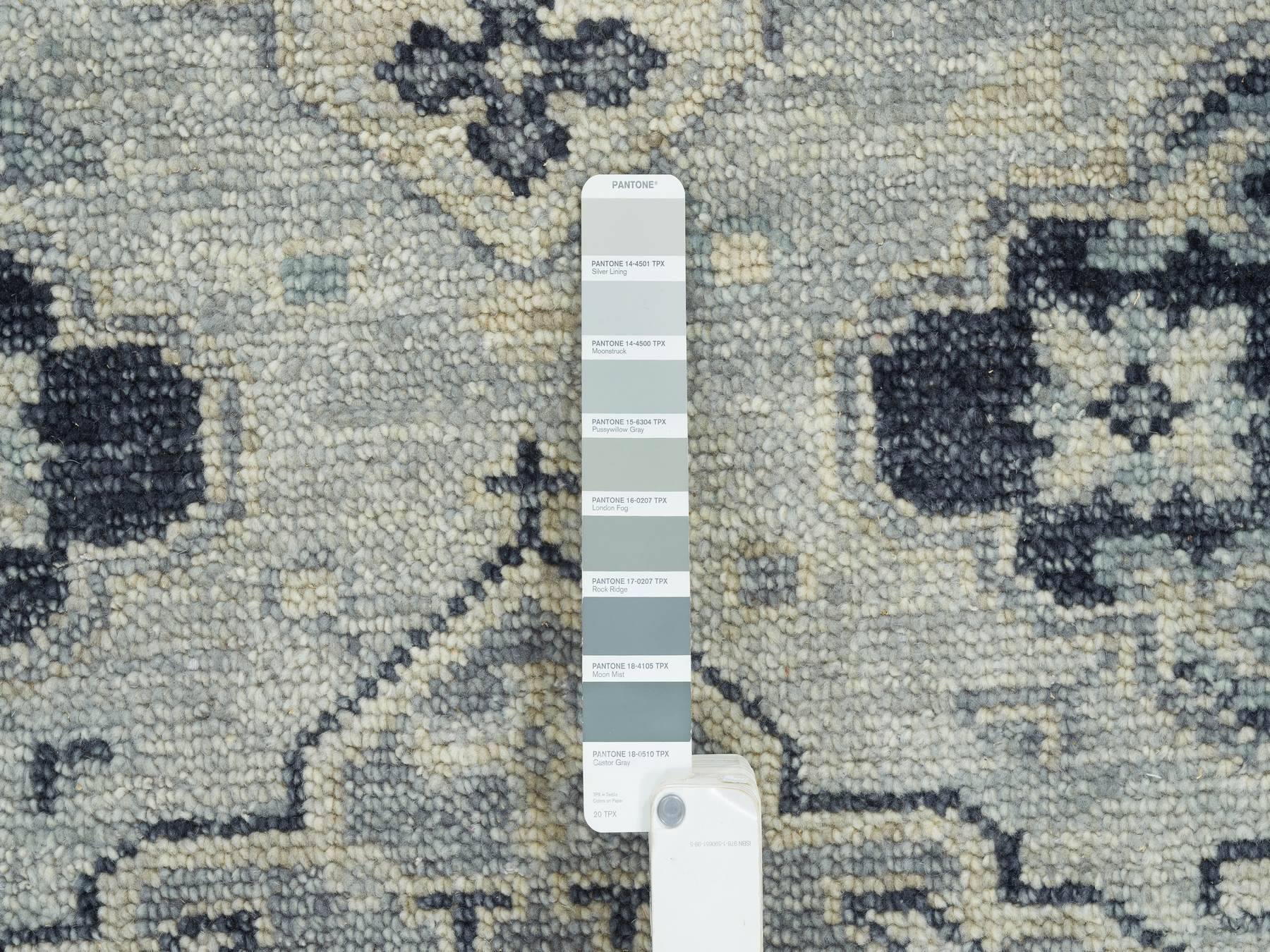 Tribal & Geometric hand-knotted wool rug in Gray & Light Gray, 8'10" x 12' — SKU O064513 (view 7)