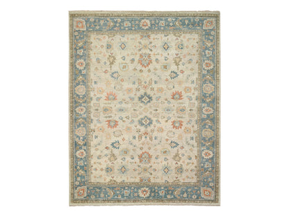 Oushak Oushak hand-knotted wool rug in Ivory & Pewter Gray, 13'10" x 18' — SKU O064530
