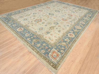 Oushak Oushak hand-knotted wool rug in Ivory & Pewter Gray, 13'10" x 18' — SKU O064530 (view 3)