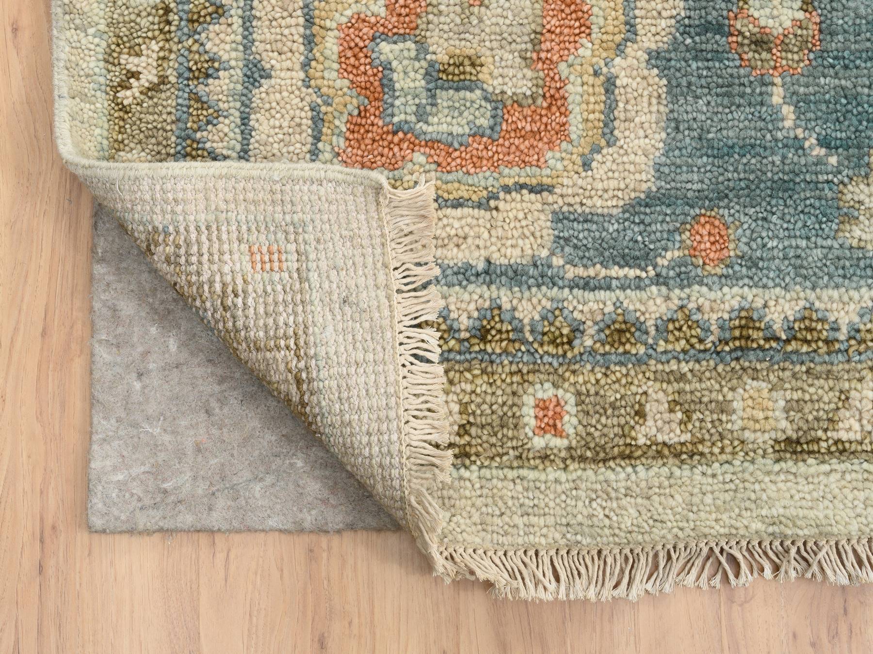 Oushak Oushak hand-knotted wool rug in Ivory & Pewter Gray, 13'10" x 18' — SKU O064530 (view 4)