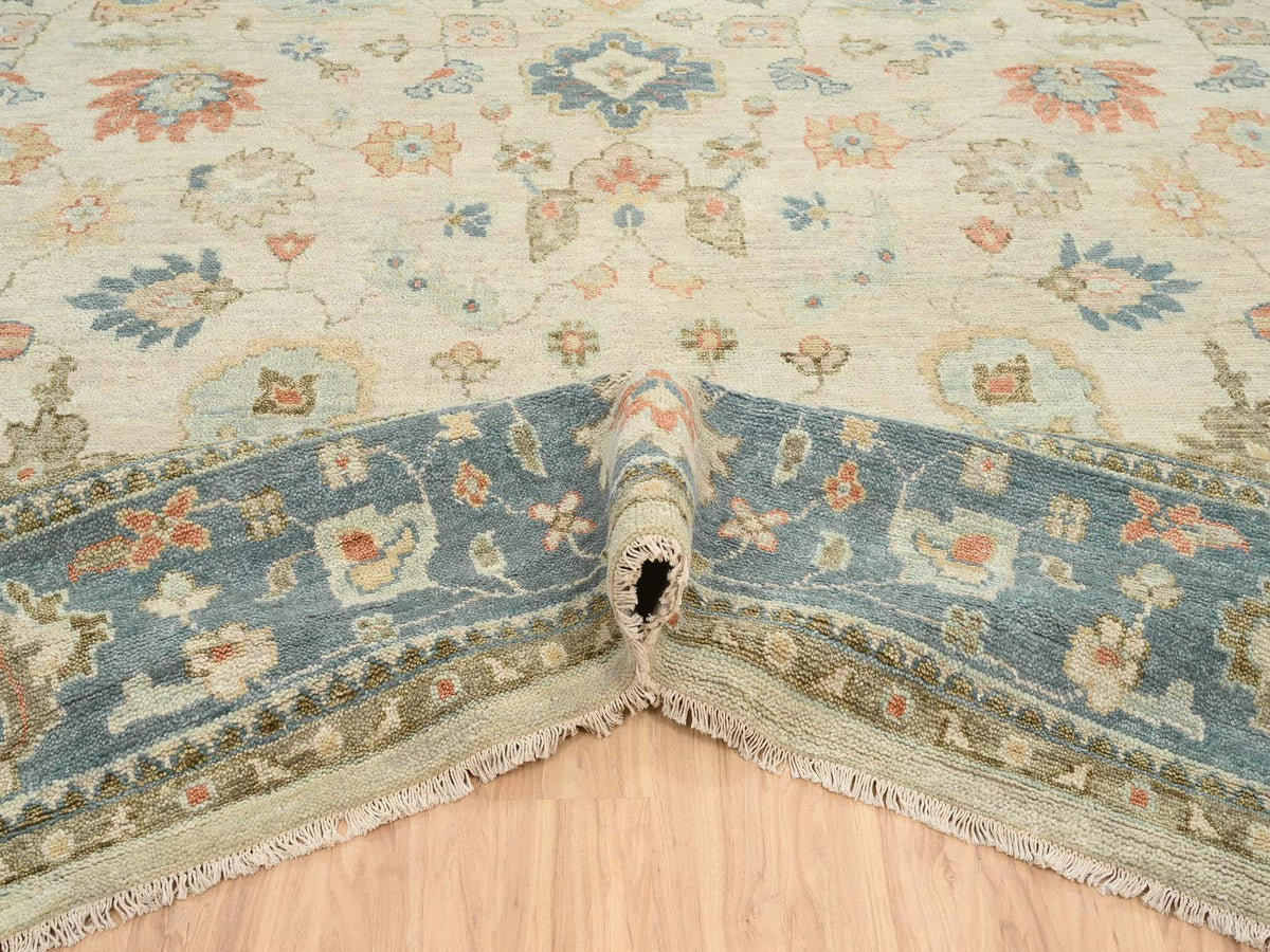 Oushak Oushak hand-knotted wool rug in Ivory & Pewter Gray, 13'10" x 18' — SKU O064530 (view 5)