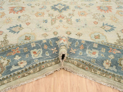 Oushak Oushak hand-knotted wool rug in Ivory & Pewter Gray, 13'10" x 18' — SKU O064530 (view 5)