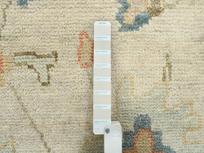 Oushak Oushak hand-knotted wool rug in Ivory & Pewter Gray, 13'10" x 18' — SKU O064530 (view 7)
