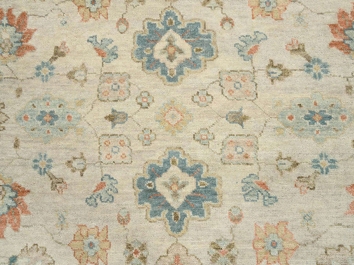Oushak Oushak hand-knotted wool rug in Ivory & Pewter Gray, 13'10" x 18' — SKU O064530 (view 8)
