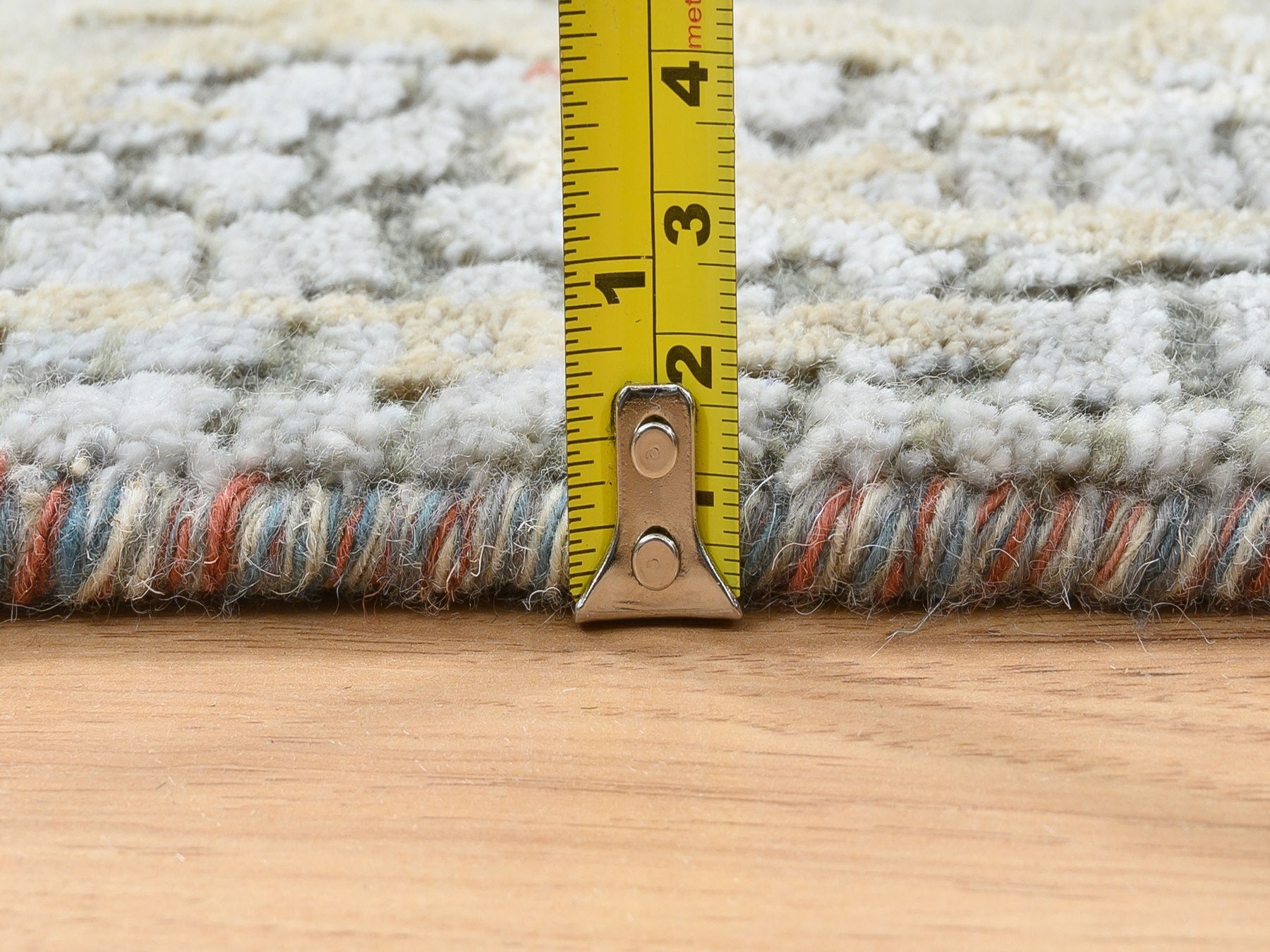 Modern / Contemporary hand-knotted wool/silk runner in Orange, 2'6" x 17'8" — SKU O064539 (view 7)