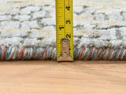 Modern / Contemporary hand-knotted wool/silk runner in Orange, 2'6" x 17'8" — SKU O064539 (view 7)