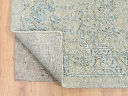 Blue 12'0" x 17'10" Transitional Handloom Wool Rug - Sku: O064545