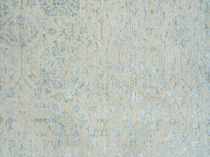 Blue 12'0" x 17'10" Transitional Handloom Wool Rug - Sku: O064545