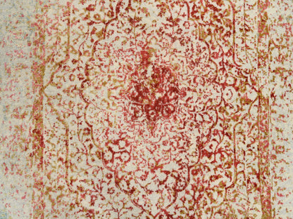 Modern / Contemporary hand-knotted wool/silk rug in Pink, 4'2" x 6' — SKU O064561 (view 5)