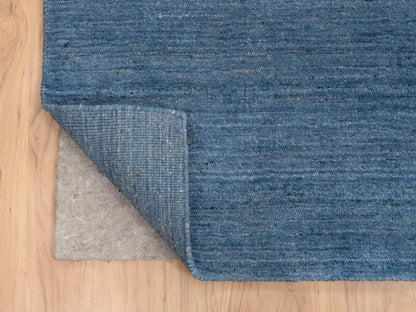 Blue 10'1" x 14'0" Modern and Contemporary Handloom Wool Rug - Sku: O064564