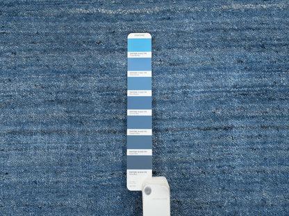 Blue 10'1" x 14'0" Modern and Contemporary Handloom Wool Rug - Sku: O064564