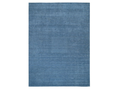 Blue 10'0" x 14'0" Modern and Contemporary Handloom Wool Rug - Sku: O064565