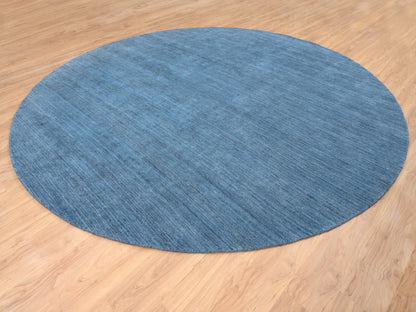 Blue 11'9" x 11'9" Modern and Contemporary Handloom Wool Rug - Sku: O064566