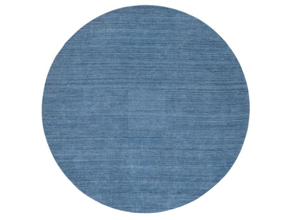 Blue 10'0" x 10'0" Modern and Contemporary Handloom Wool Rug - Sku: O064570