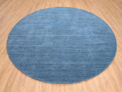 Blue 10'0" x 10'0" Modern and Contemporary Handloom Wool Rug - Sku: O064570