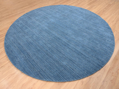 Blue 10'0" x 10'0" Modern and Contemporary Handloom Wool Rug - Sku: O064570