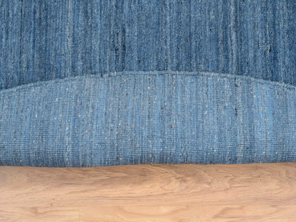 Blue 10'0" x 10'0" Modern and Contemporary Handloom Wool Rug - Sku: O064570