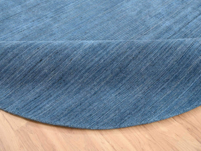 Blue 10'0" x 10'0" Modern and Contemporary Handloom Wool Rug - Sku: O064570