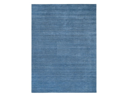 Blue 9'0" x 11'10" Modern and Contemporary Handloom Wool Rug - Sku: O064573