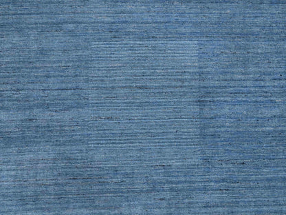 Blue 9'0" x 11'10" Modern and Contemporary Handloom Wool Rug - Sku: O064573