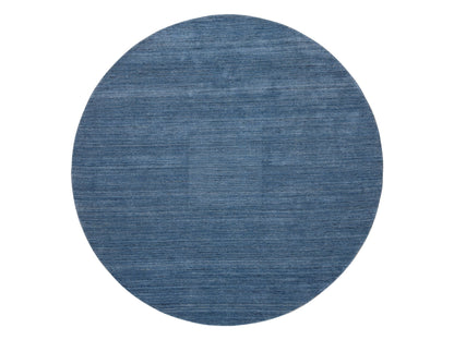 Blue 8'0" x 8'0" Modern and Contemporary Handloom Wool Rug - Sku: O064577