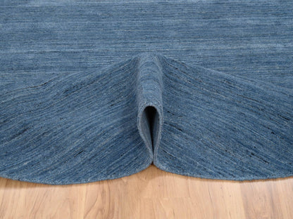Blue 8'0" x 8'0" Modern and Contemporary Handloom Wool Rug - Sku: O064577