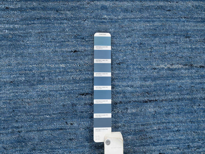 Blue 8'0" x 8'0" Modern and Contemporary Handloom Wool Rug - Sku: O064577