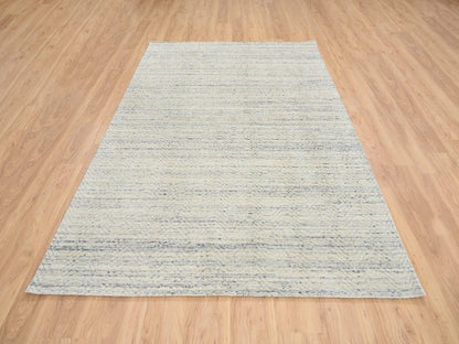 Beige 6'1" x 9'0" Modern and Contemporary Handloom Wool Rug - Sku: O064590
