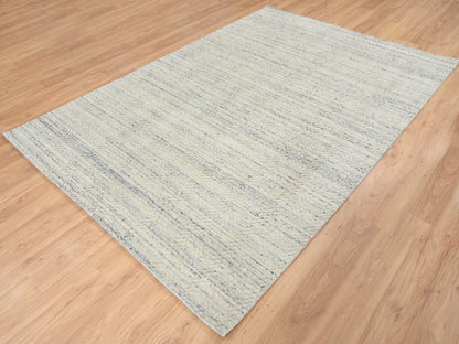 Beige 6'1" x 9'0" Modern and Contemporary Handloom Wool Rug - Sku: O064590