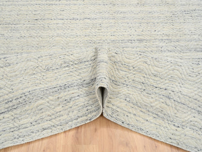 Beige 6'1" x 9'0" Modern and Contemporary Handloom Wool Rug - Sku: O064590
